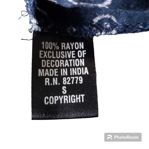 Womens Hannah Country Farm Flowy Peasant lace back Geometric blouse size S - Picture 6 of 6